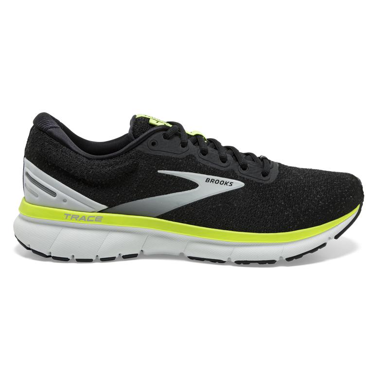 Brooks TRACE Adaptive Road Running Shoes Mens Online - Black/Grey/Nightlife/Green Yellow (LQR471038)